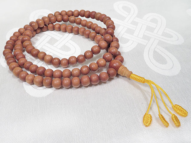 Rote Sandelholz Mala – 108 + 1 Perlen, Für Meditation, Japa, Yoga & Buddhismus