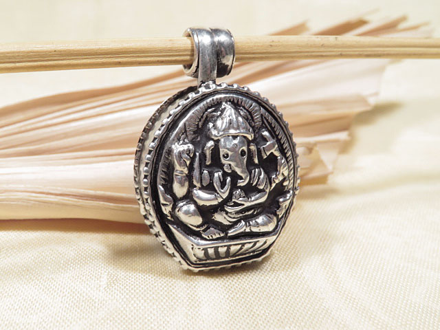 Ganesha Amulett Elefanten Gott Box Anhanger 925er Sterling Silber Nepal